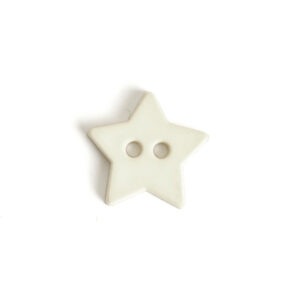 Knapp Stjerne 15mm – Kremhvit