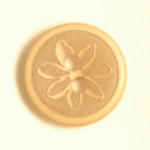 Knapp Rund med blomst 15mm – Beige