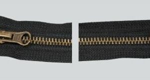 Cose glidelås 6mm ant.messing, to-veis 80cm - sort