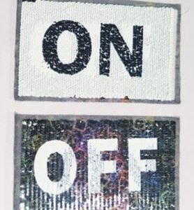 Paljettmerke, vendbart - on/off