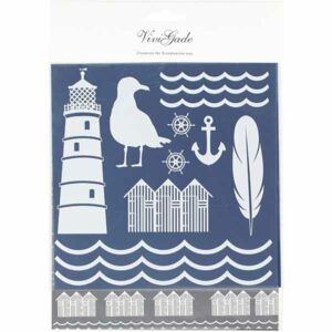 Dekorasjonsfolie/design limark blå/sølv 2x2ark