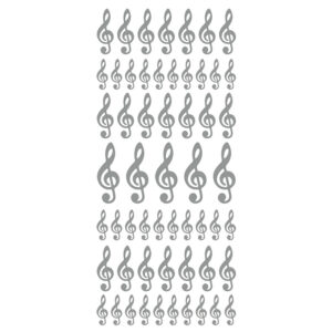 Klistremerker g-nøkkel sølv