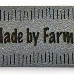 Merkelapp - made by farmor, grå