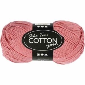 Cotton Øko-Tex 100% bomull 50g - mørk rosa