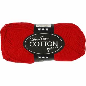 Cotton Øko-Tex 100% bomull 50g - mørk rød