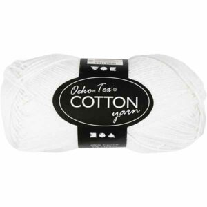 Cotton Øko-Tex 100% bomull 50g - hvit