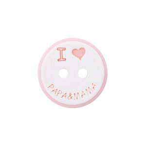 Knapp I love Papa&Mama 2-hulls 15mm, Rosa