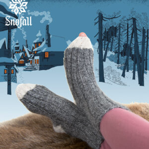 Snøfall strikkepakke - sokk grå 2-4år