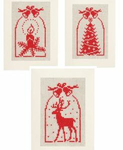 Broderisett kort 3stk - jingle bells