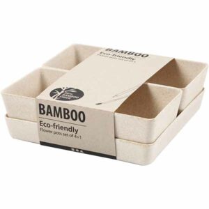 Urtepotter bambusfiber, 1sett