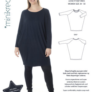 Minikrea papirmønster - Loose Fit Jersey kjole, str 34-50