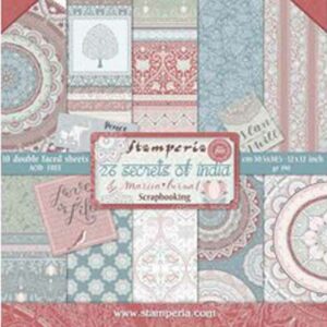 Stamperia 26 Secrets of India 12x12 Inch Paper Pack