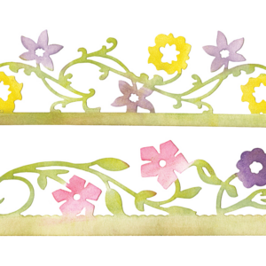 Sizzlits dies card edges -flower vine