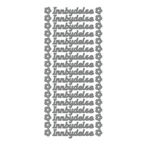 Stickers sølv, innbydelse 10mm