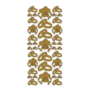 Stickers gull, hjerter/ringer