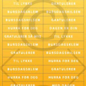 Klistremerker – gratulerer 3, gul