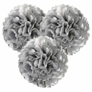 Decadent Decs - pom pom decorations 3stk silver