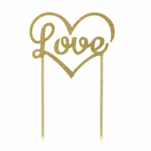 Cake topper - love gold