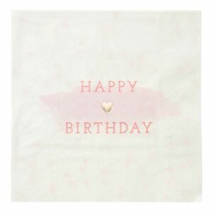 We Love Pink - napkin happy birthday pink