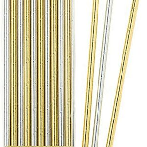 Modern Metallics - paper straws gold/silver 30stk