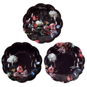 Party Porcelain - small paper plates flower 12stk