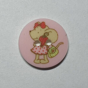 Knapp - mus - 15mm - rosa