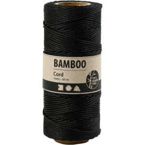 Bambussnor, 1mm, 65m - sort