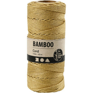 Bambussnor, 1mm, 65m - gyllen
