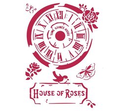 Stamperia Stencil A4 Clock House of Roses