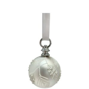 Julekule matt rund 8cm frost white