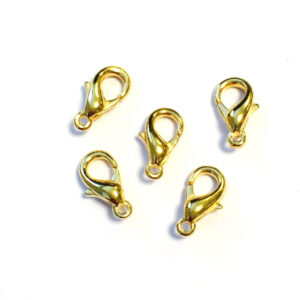 Karabinlås – 12mm 5stk – Gullfarget