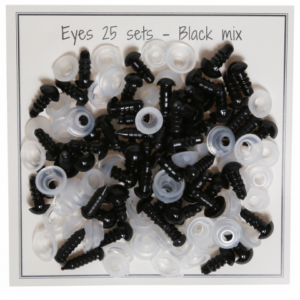 safety eyes, black - Mix pack - 25par