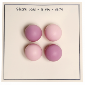 Silicone beads 18mm - rosamix 4stk