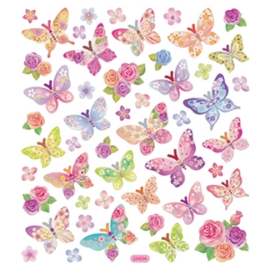 Klistremerker - sommerfugler pastell