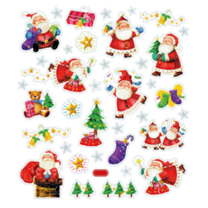 Klistremerker - julenisser m/stjerner
