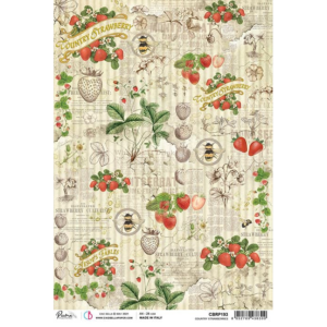 Ciao Bella Rice Paper A4 - country strawberries