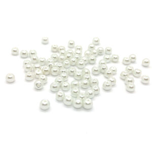Glassperle Romerperle – 4mm 80stk – Hvit
