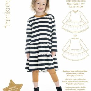 Minikrea papirmønster - Jersey Flæsekjole