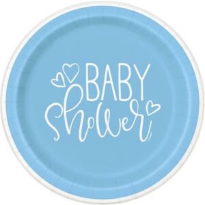 Tallerken Blue Hearts Baby Shower