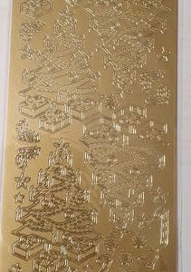 Klistremerker gull - juletre