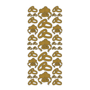 Klistremerker gull - ringer og hjerter