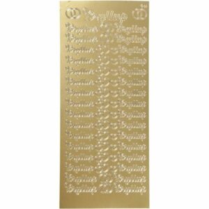 Klistremerker gull - bryllup/hjerter