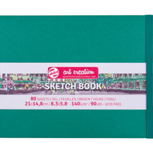 Art Creation Skissebok m/strikk 140g Forest Green -21×14,8cm