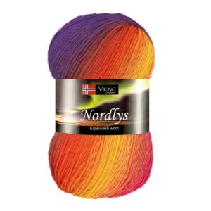 Viking Garn Nordlys - 941 multi gul/cerise