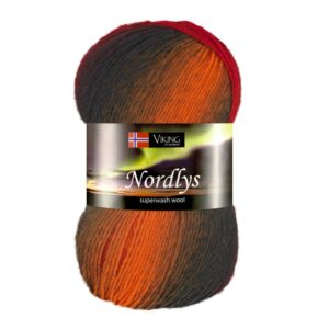 Viking Garn Nordlys - 955 multi orange/brun