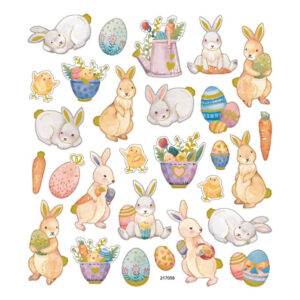 Klistremerker – Påskeharer og egg