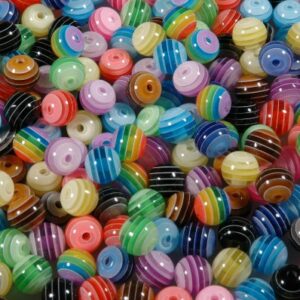 Plastperler 50g – Stripemix 16mm