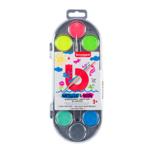 Bruynzeel KIDS – Metallic & Neon Watercolour Paint Set 12stk