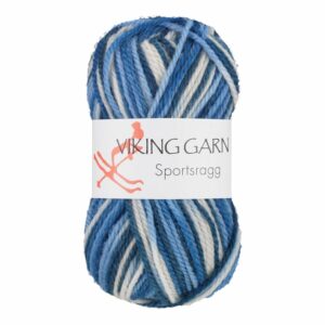 Viking Garn Sportsragg - 525 multi hvit/blå