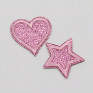 Strykemerke - hjerte/stjerne rosa